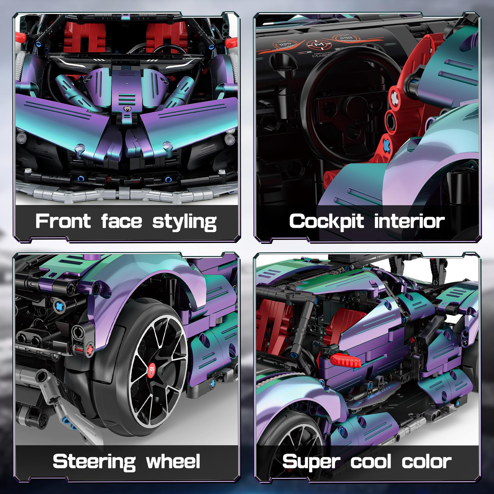 Electroplated gradient finish highlights the car's premium look from various angles