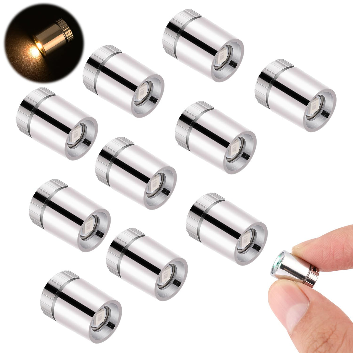 BTFO front packaging view showing ten mini LEDs and compact benefits