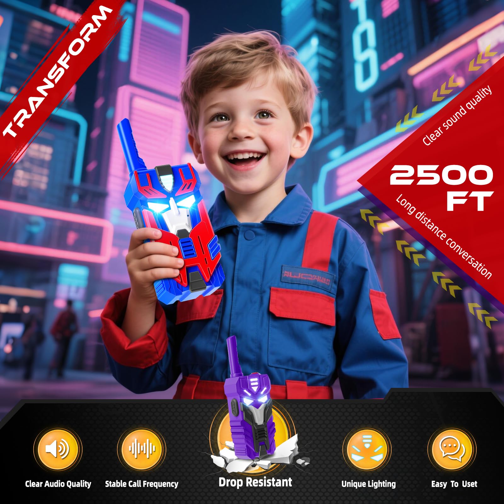 Kids holding BTMBORY Walkie Talkies for easy portable communication during trips