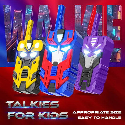 BTMBORY Transform Walkie Talkies 3-pack side view for coordinated backyard adventures