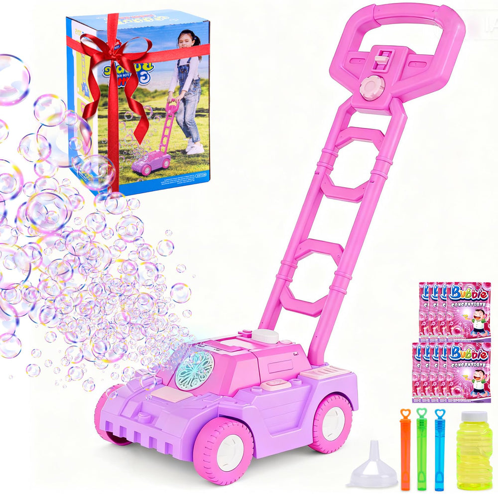 Bttyu Bubble Lawn Mower design captures imaginative play with colorful bubbles.