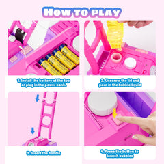 Bttyu Bubble Lawn Mower detachable handle aids compact storage and setup.