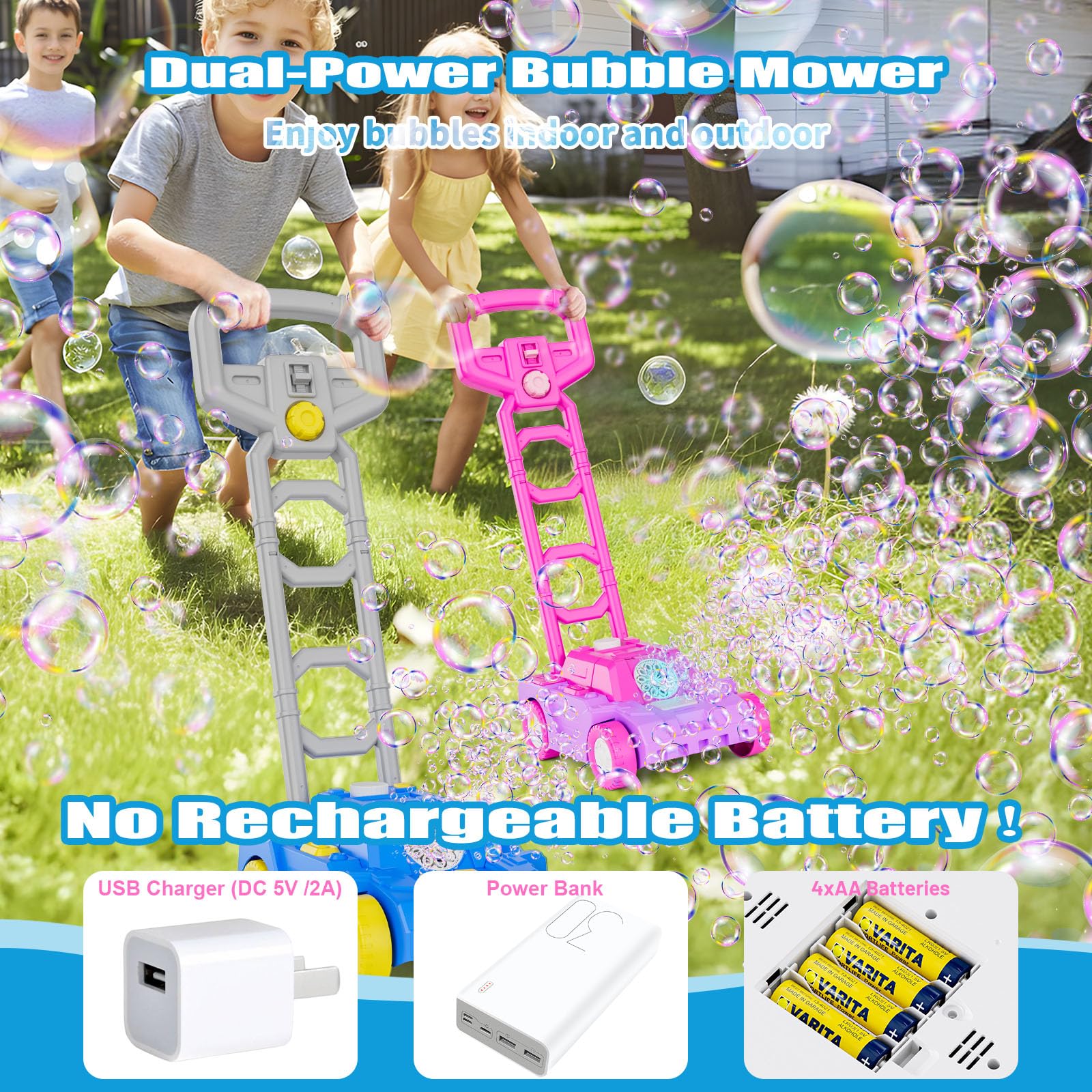 Bttyu Bubble Lawn Mower safe material ensures child-friendly play sessions.