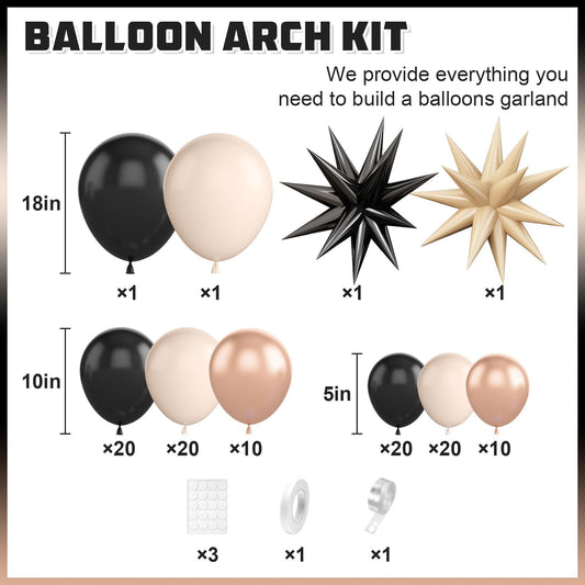 BTZO black latex balloons enhance contrast for festive photos
