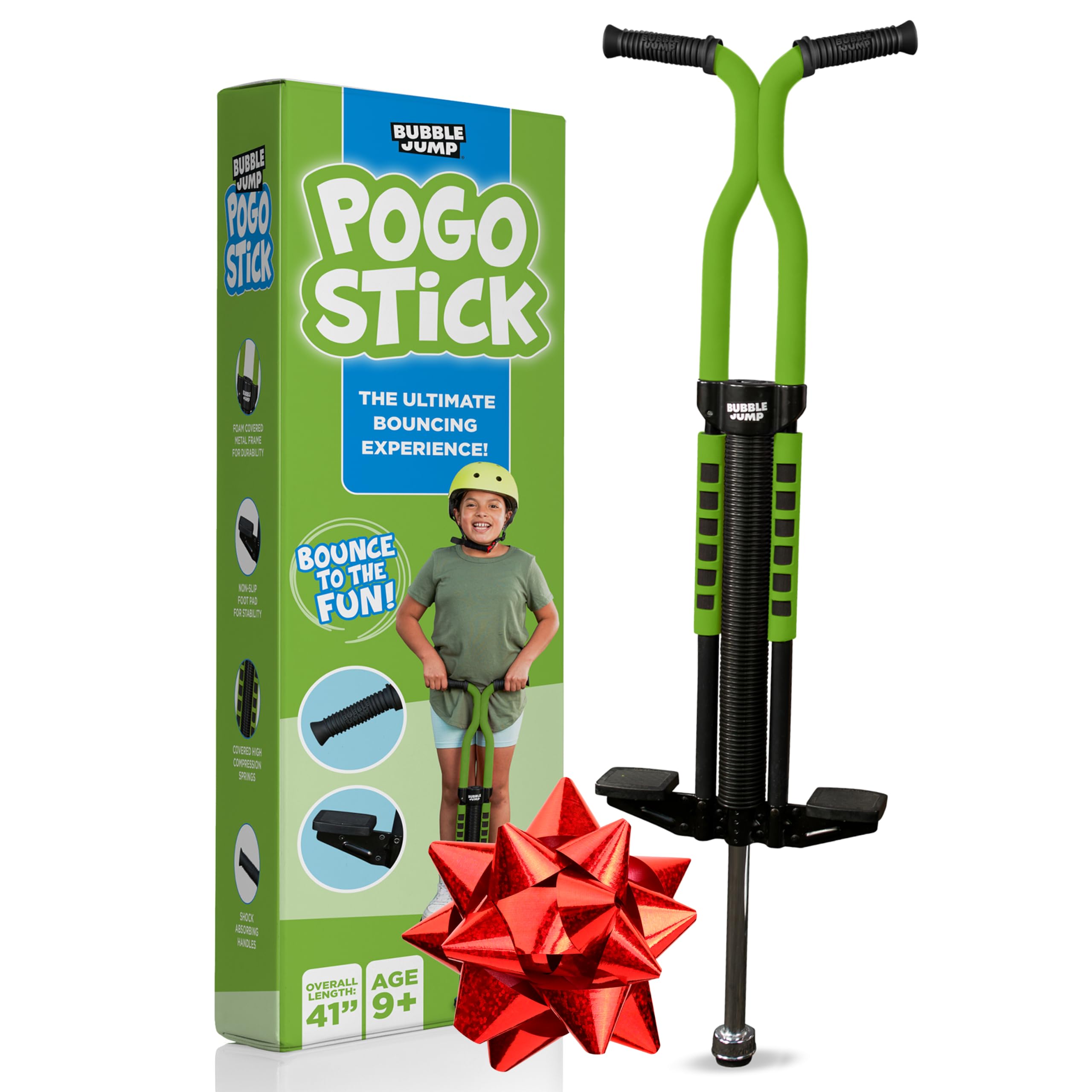 Bubble Jump Pogo Stick green outdoor bounce for active kids.