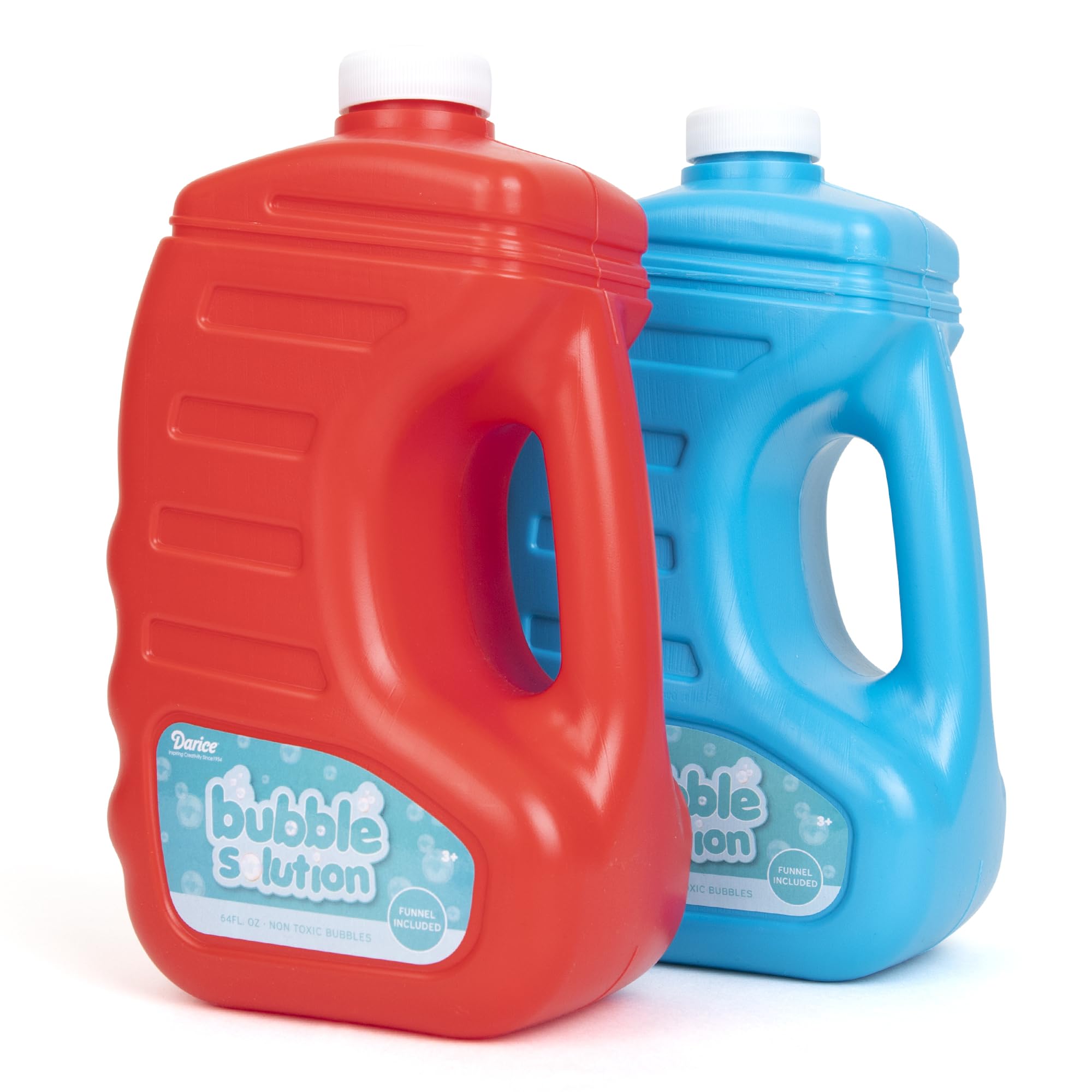 Bubble Play Darice 128oz refill bottle with pour-top for easy refills.
