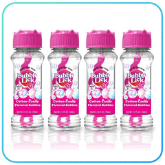 Bubble Lick cotton candy bubbles close-up bottle showing vibrant colors