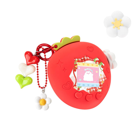 Bubblelogus Strawberry Paradise Case front view protects Tamagotchi Paradise.