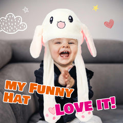Bubblepompom bunny hat serves as a charming photo tool for memories