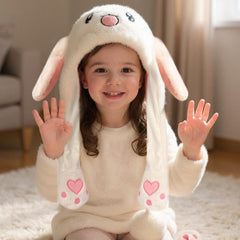 Bubblepompom bunny hat soft plush material that feels cozy on skin
