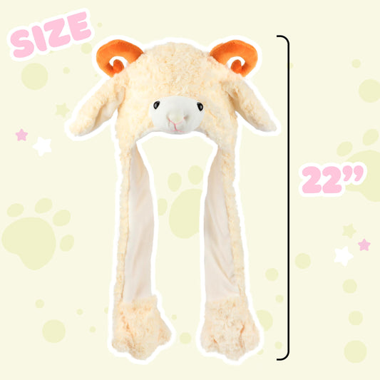 Bubblepompom child wearing the lamb hat with moving ears.