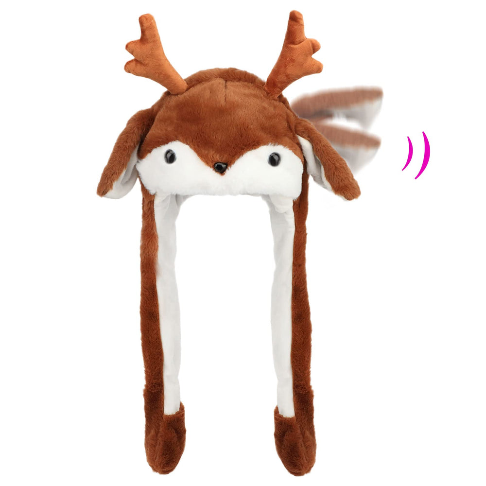 Bubblepompom Christmas Elk Hat with movable ears for playful photos.