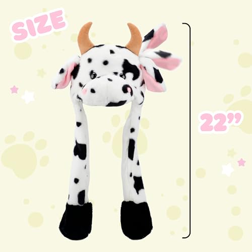 Bubblepompom cow hat ears movement detail showing fun feature.