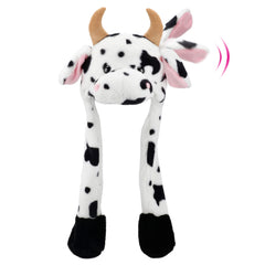 Bubblepompom cow hat with movable ears for playful photos and cosplay.