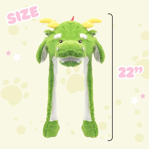 Bubblepompom dragon hat paws move for funny interactions with kids.