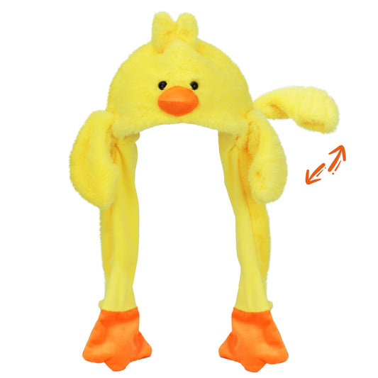 Bubblepompom Duck Hat with Ears movable for playful photos.