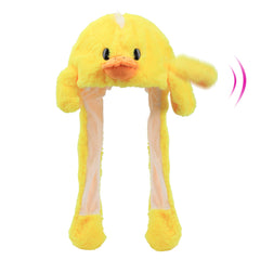 Bubblepompom duck hat close-up of movable ears for playful photo moments.