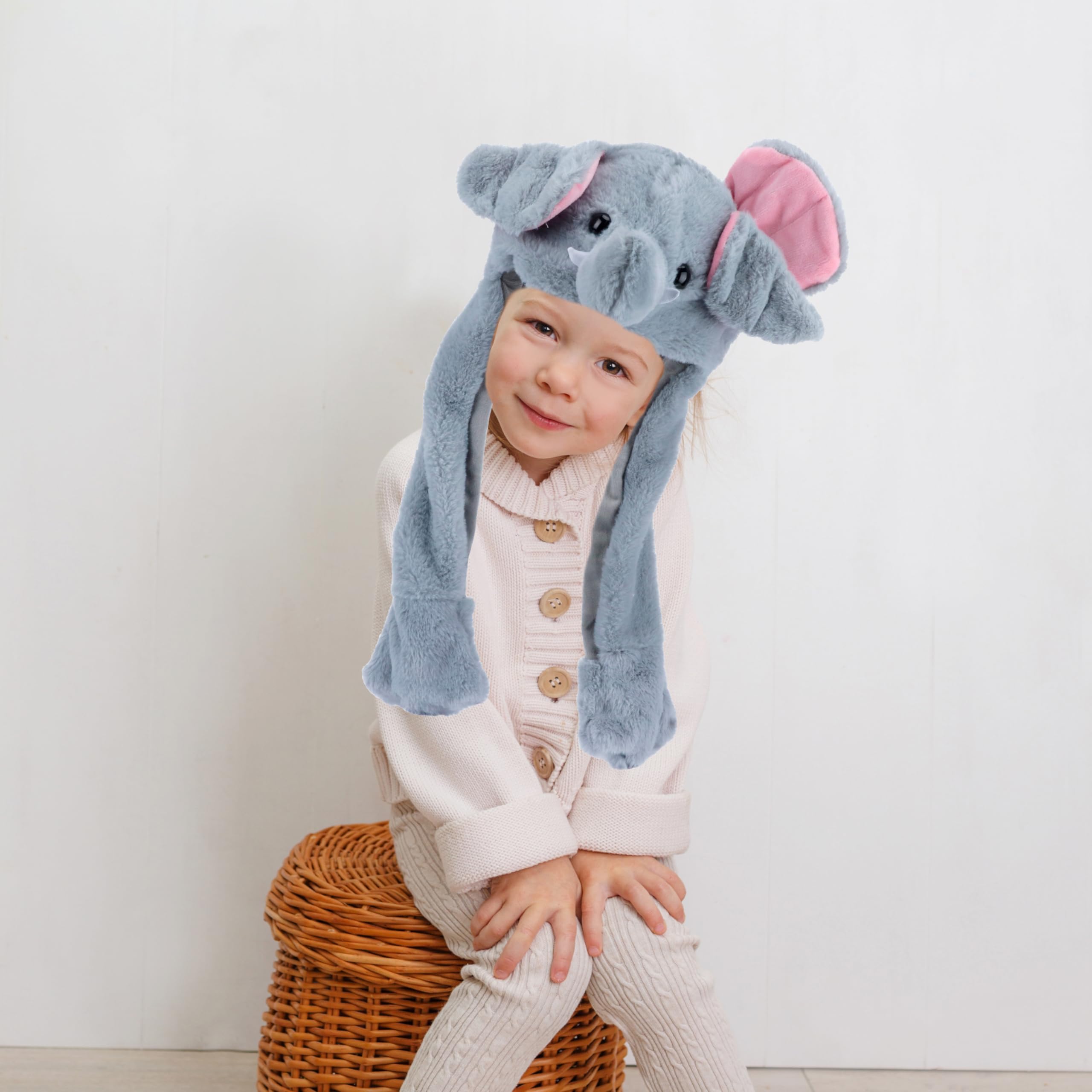Bubblepompom elephant hat makes a delightful gift for kids.
