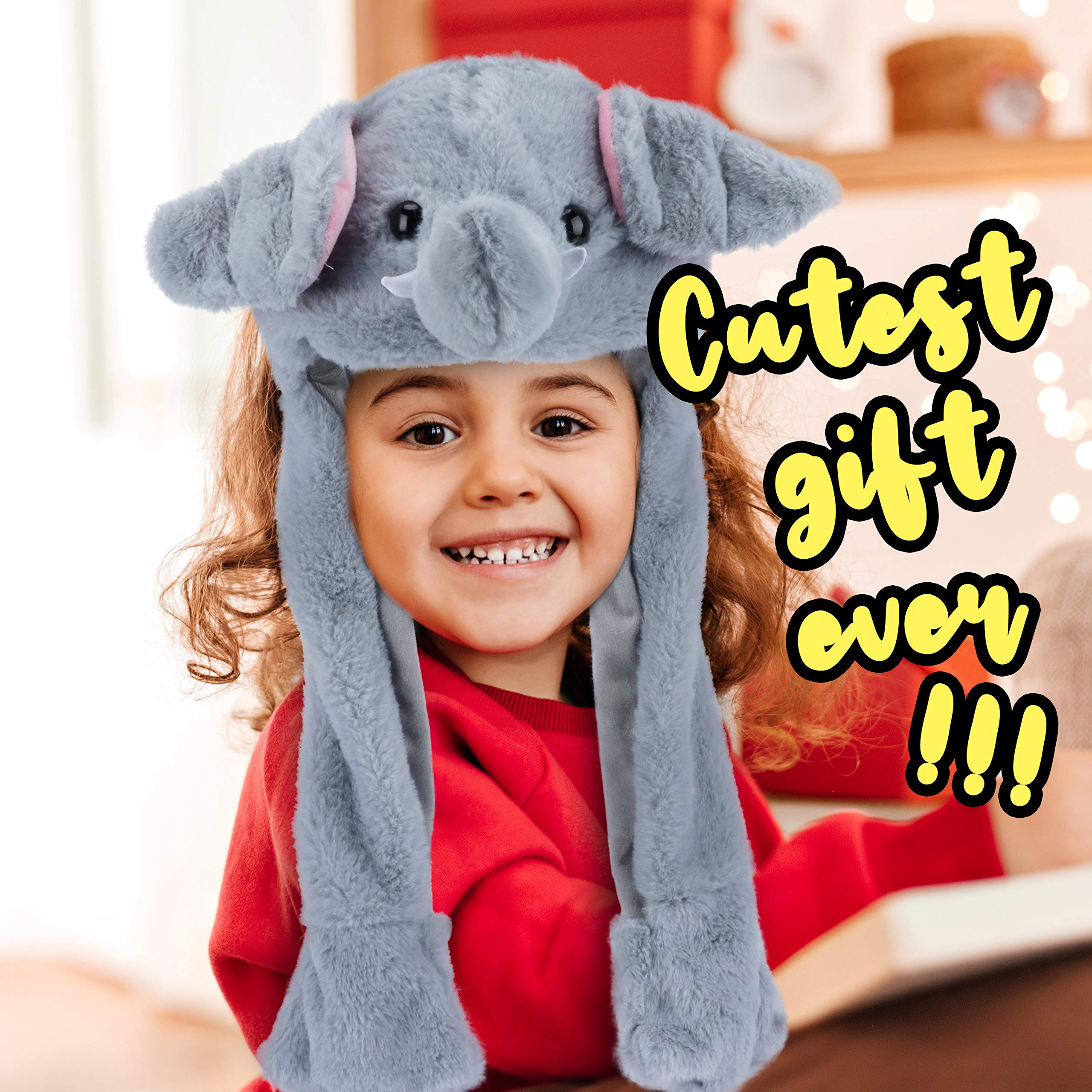 Bubblepompom hat shows paw action and flapping ears for cosplay fun.