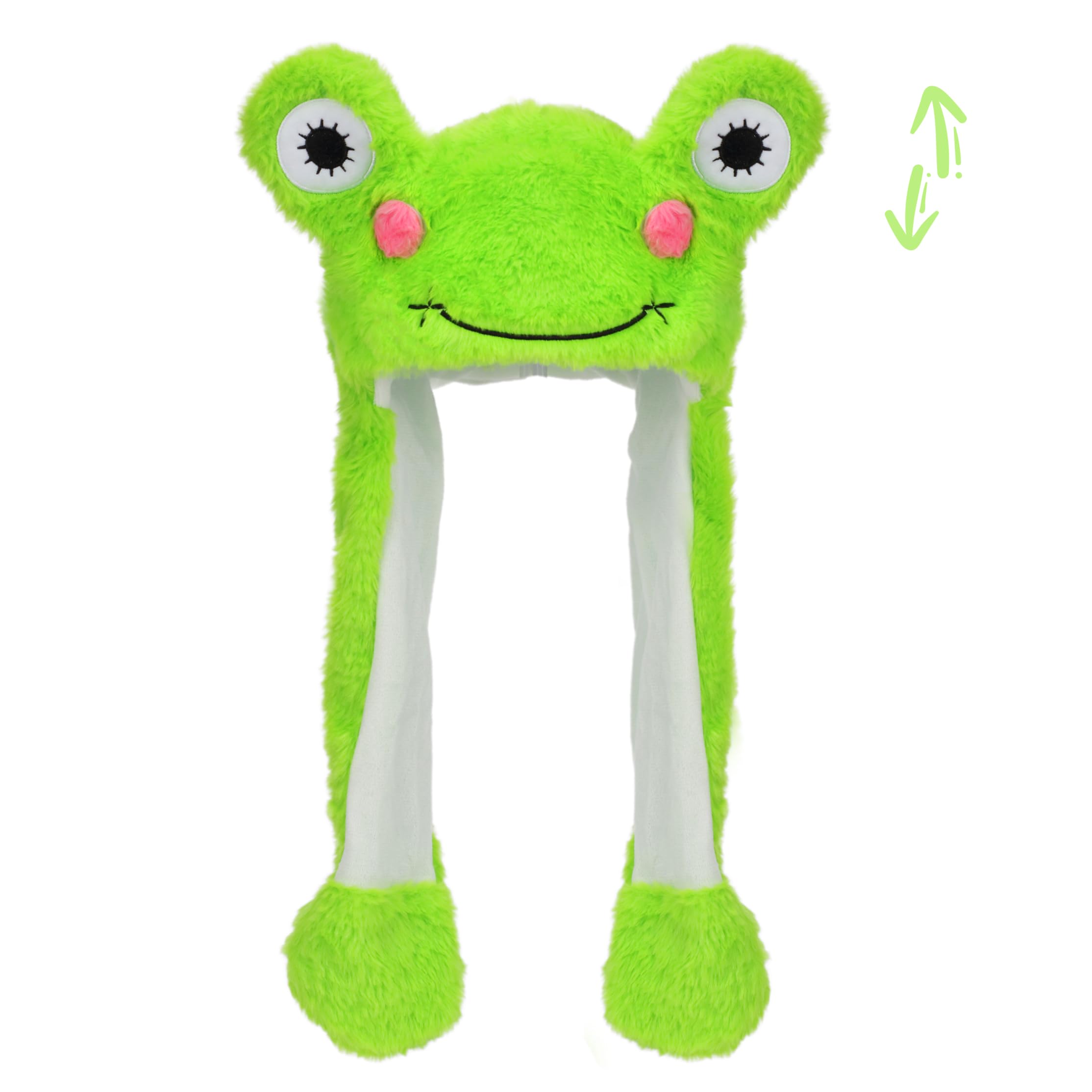 Bubblepompom frog hat with movable ears for playful photo moments