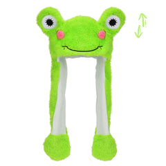 Bubblepompom frog hat with movable ears for playful photo moments
