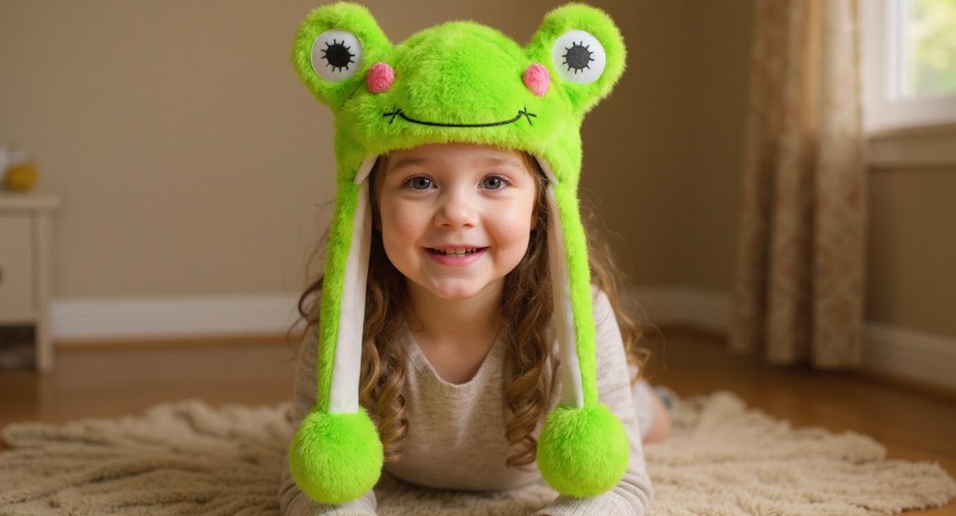 Bubblepompom frog hat gift-ready packaging for gifting