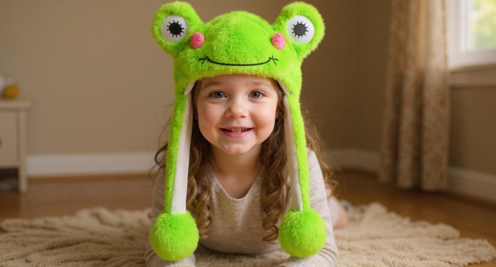 Bubblepompom frog hat gift-ready packaging for gifting