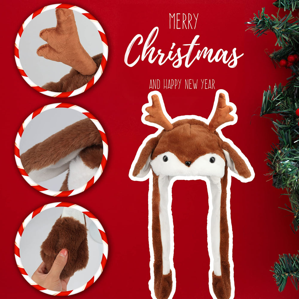 Bubblepompom interactive elk hat enhances family photos and memories.
