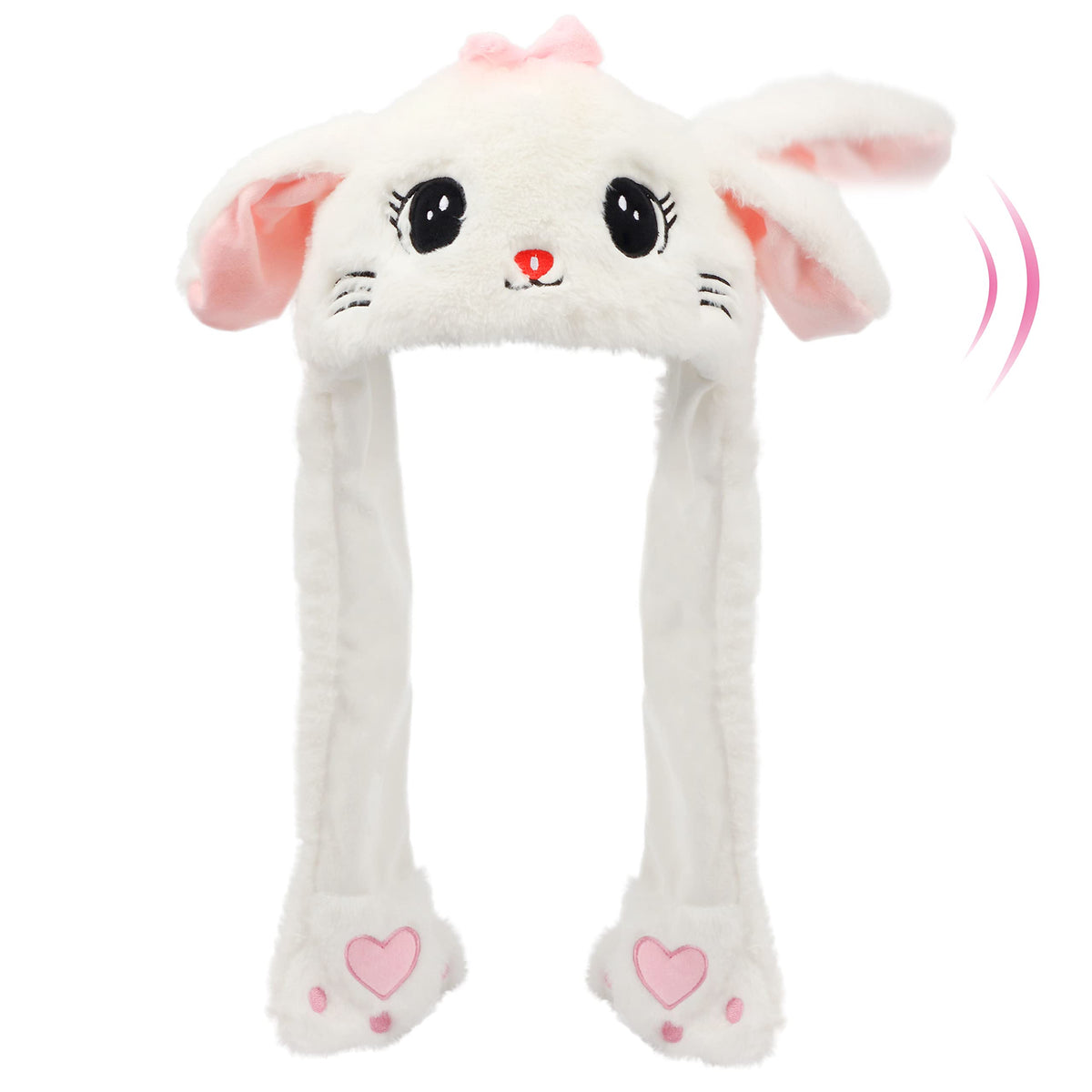 Bubblepompom kitty hat with movable ears enhances playful photo moments.