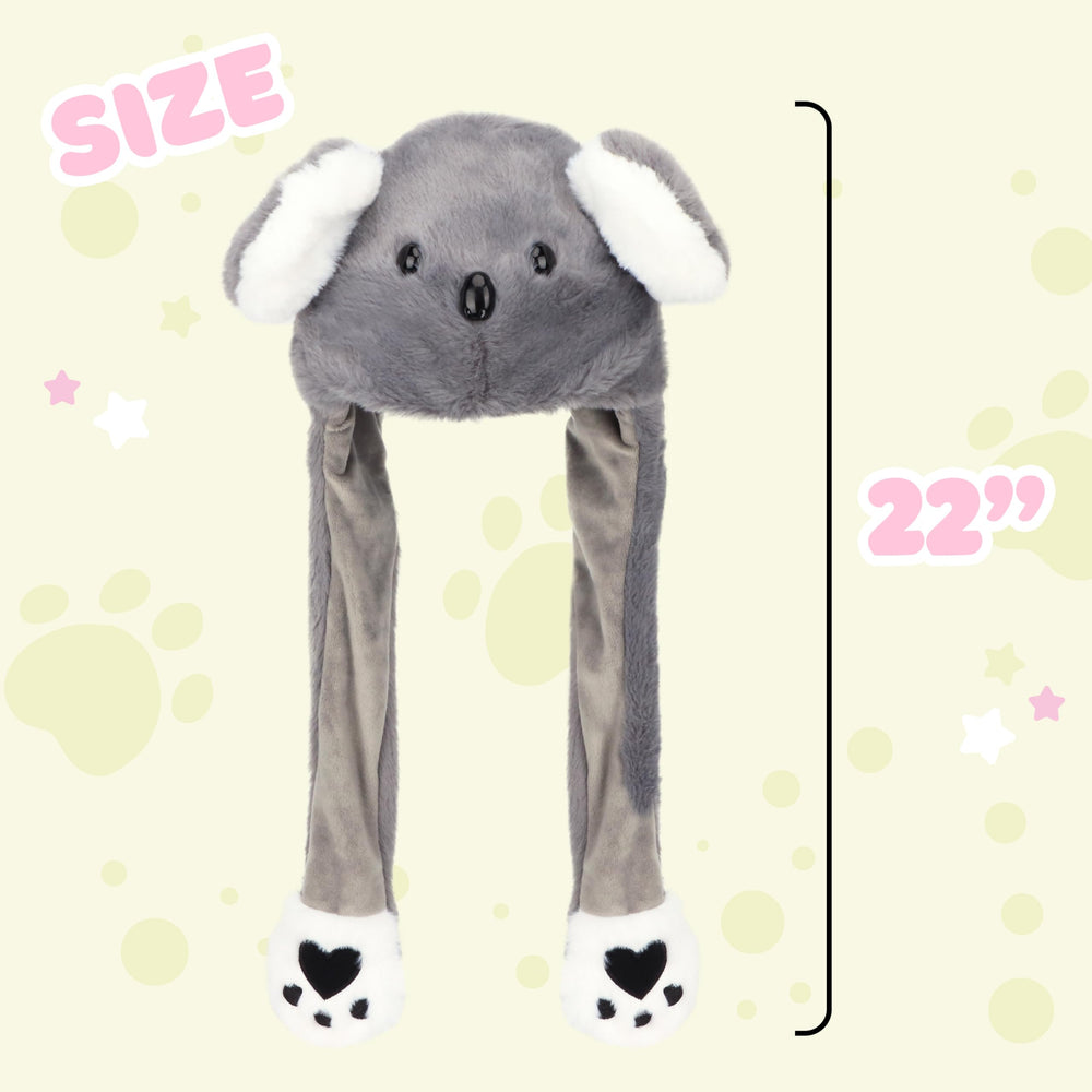 Bubblepompom Koala Hat front view highlighting soft plush material.