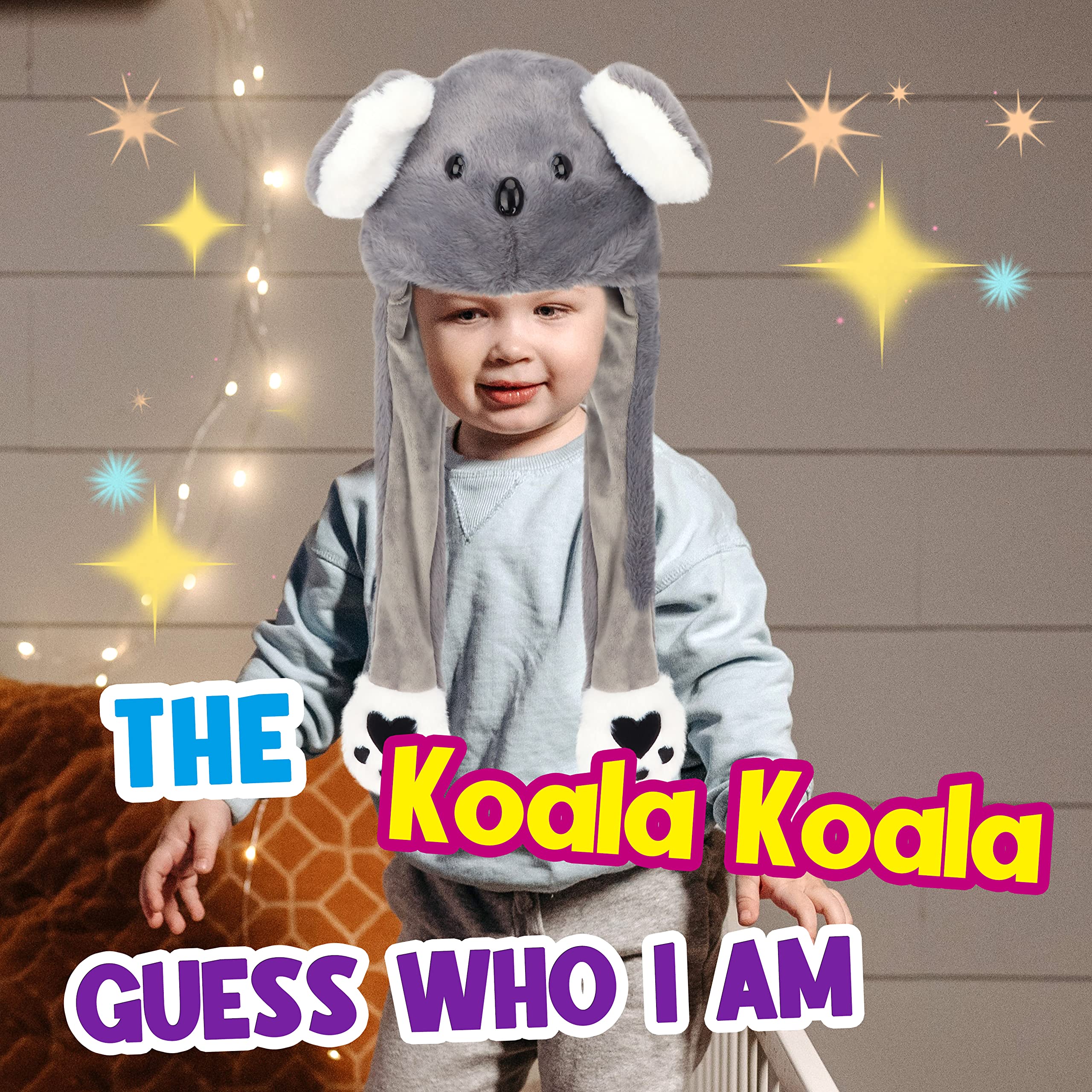 Bubblepompom Koala Hat showing paws-activated ear movement for fun.