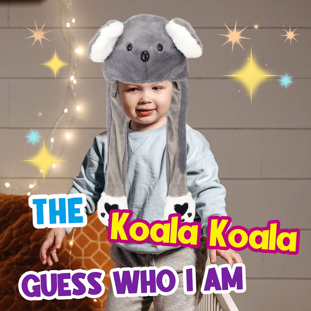 Bubblepompom Koala Hat showing paws-activated ear movement for fun.