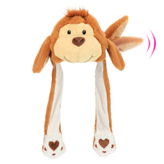 Bubblepompom Monkey Hat with movable ears for playful photos and cosplay