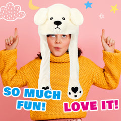 Bubblepompom Polar Bear Hat for parties, gift-friendly and warm.