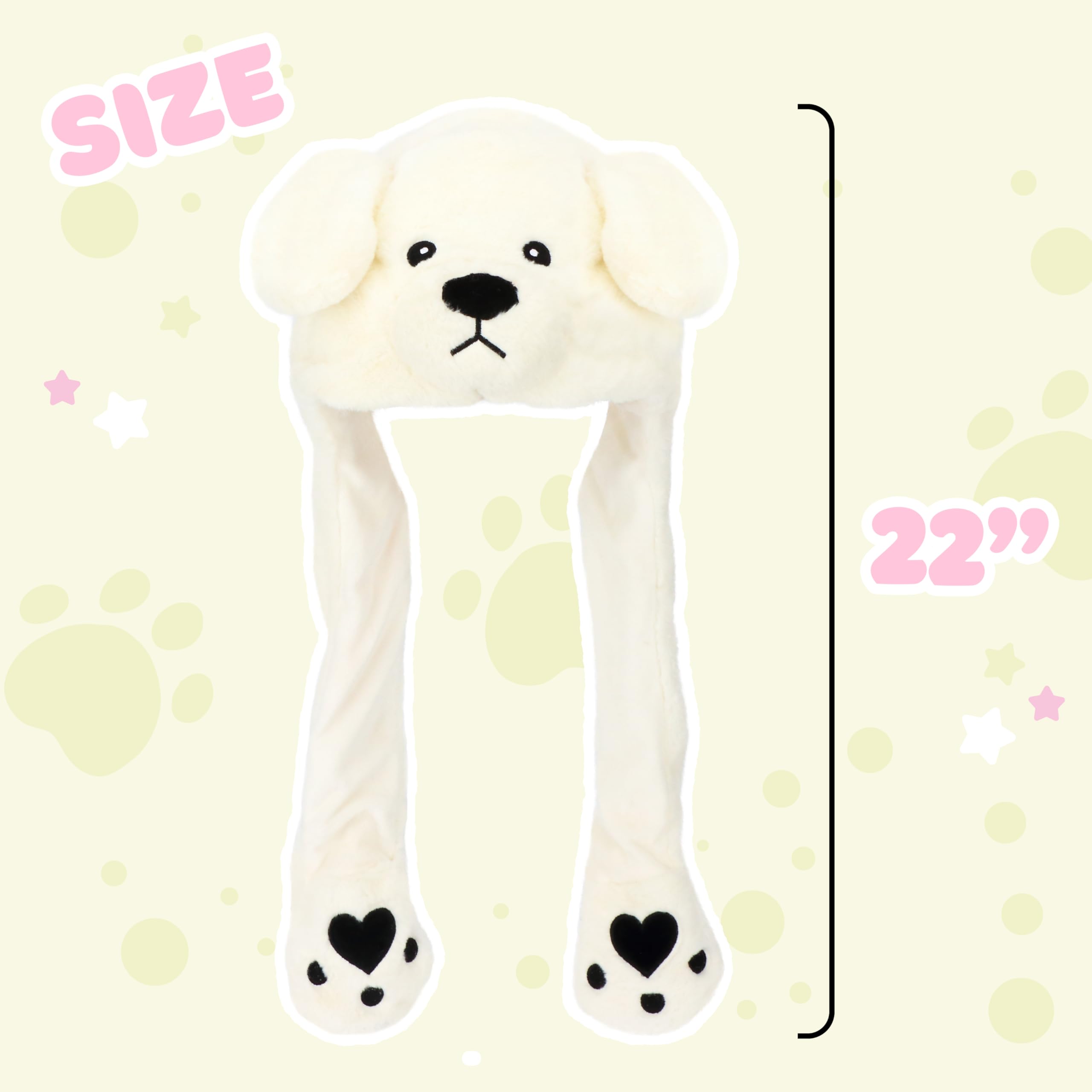 Bubblepompom Polar Bear Hat paws press to move ears for fun.