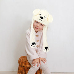 Bubblepompom Polar Bear Hat plush material, ideal for cosplay.