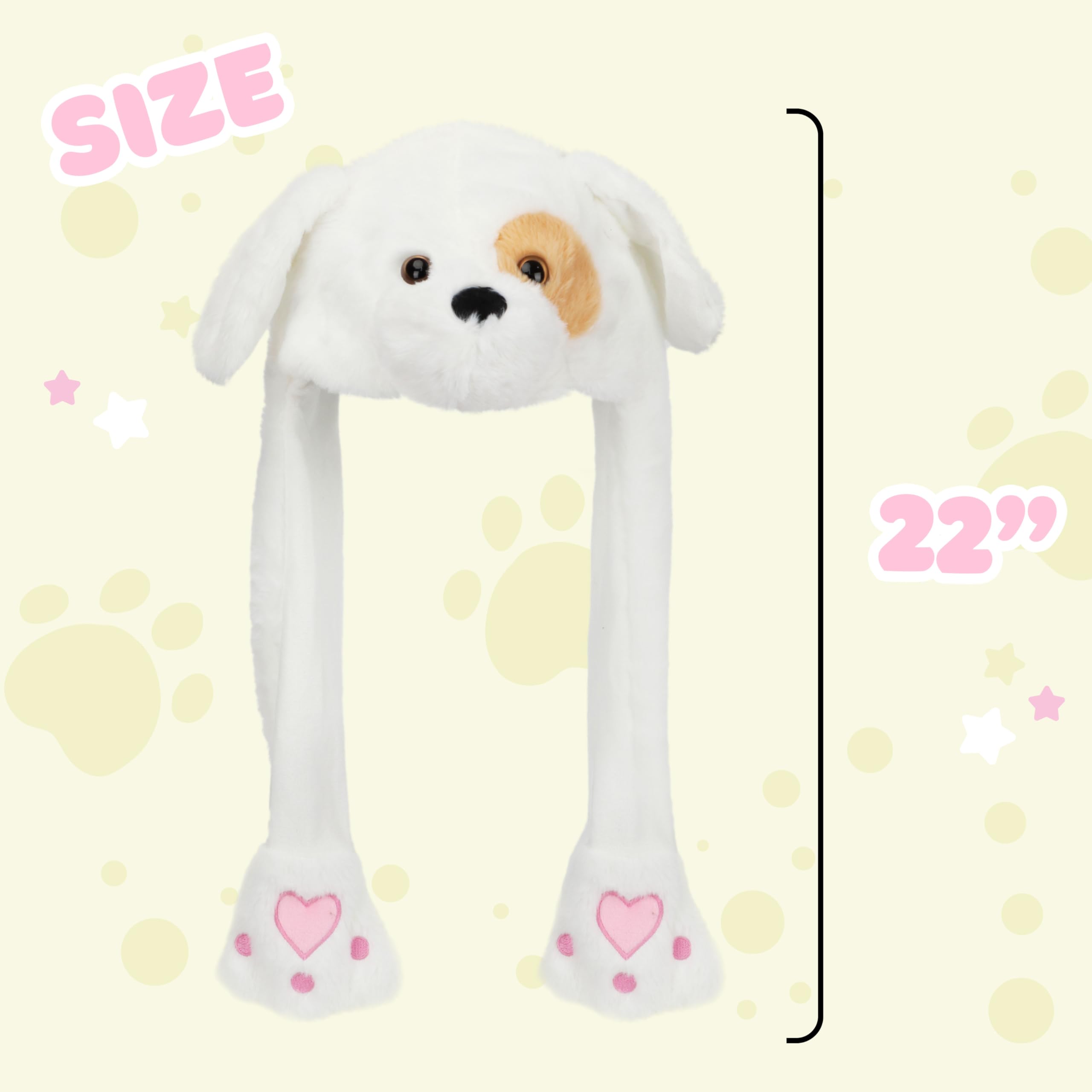 Bubblepompom Puppy Hat with flapping ears designed for cosplay and parties