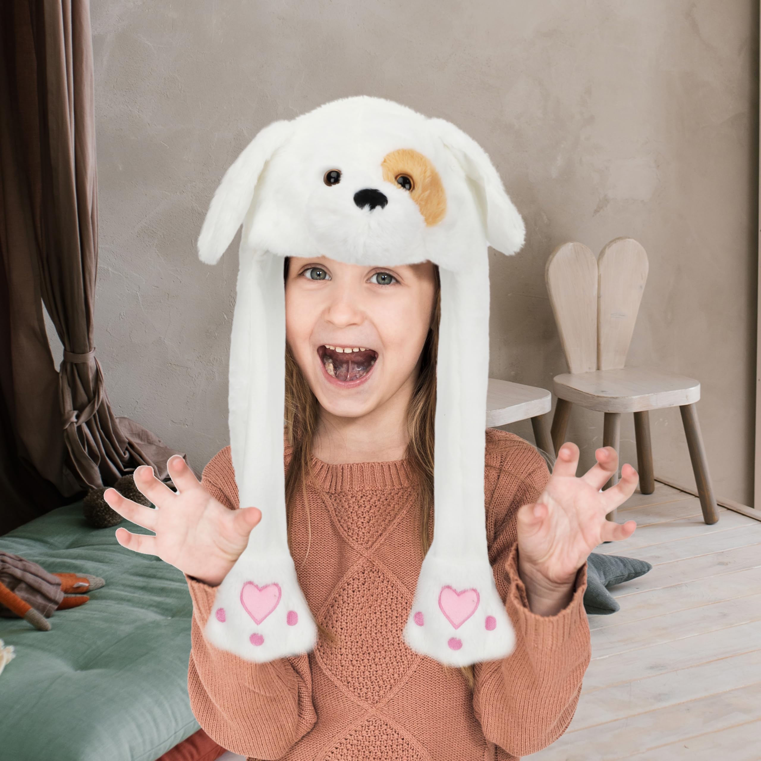 Bubblepompom Puppy Hat at holiday party adds playful charm