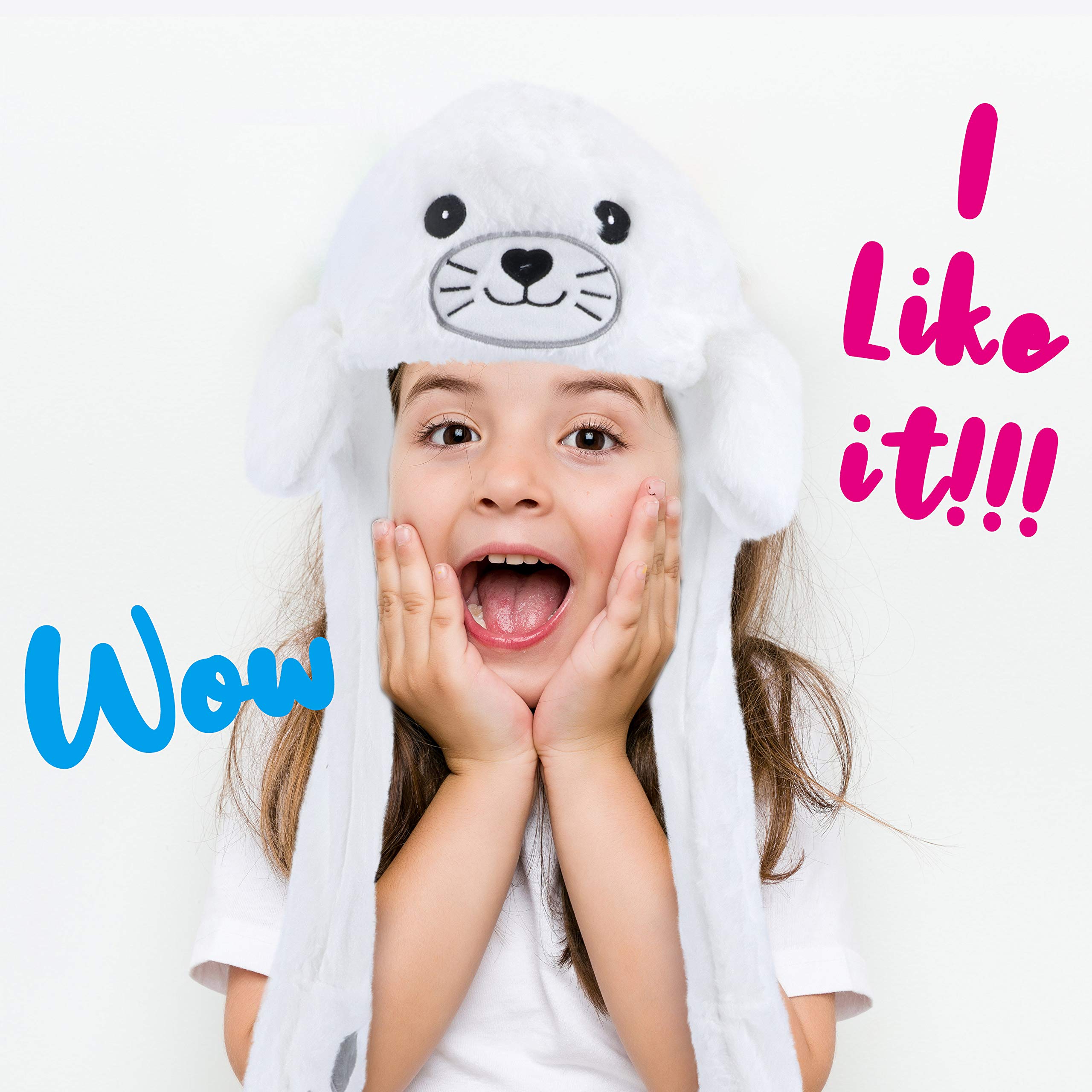 Bubblepompom Seal Hat movable ears offers a fun interactive flap for photos