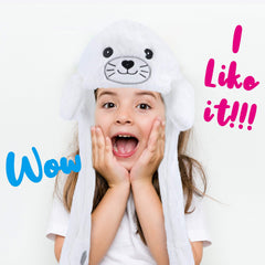 Bubblepompom Seal Hat movable ears offers a fun interactive flap for photos