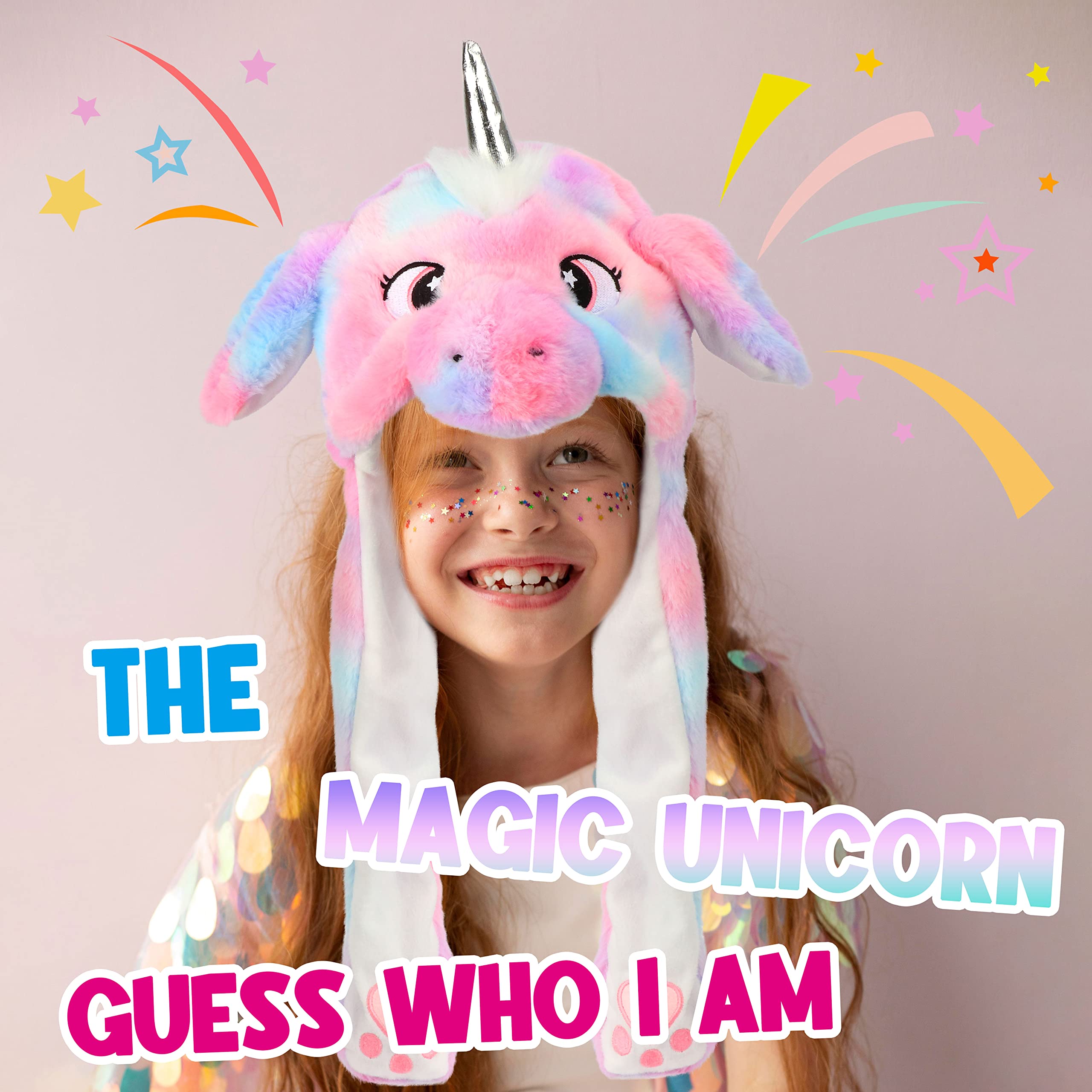 Bubblepompom unicorn hat soft plush material, cozy warmth for autumn, spring, and winter wear.