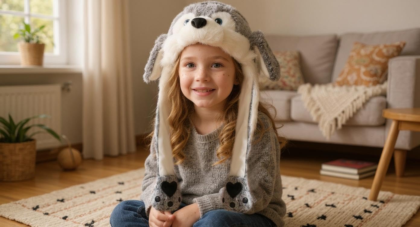 Bubblepompom wolf hat size and dimensions display for accuracy.
