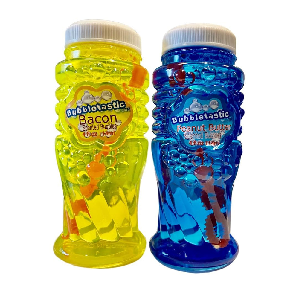 Bubbletastic 4 oz peanut butter bubble bottle close-up
