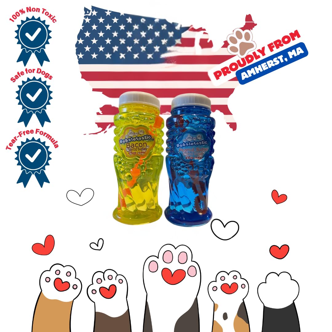 Bubbletastic peanut butter bubbles bottle inviting scent for pups