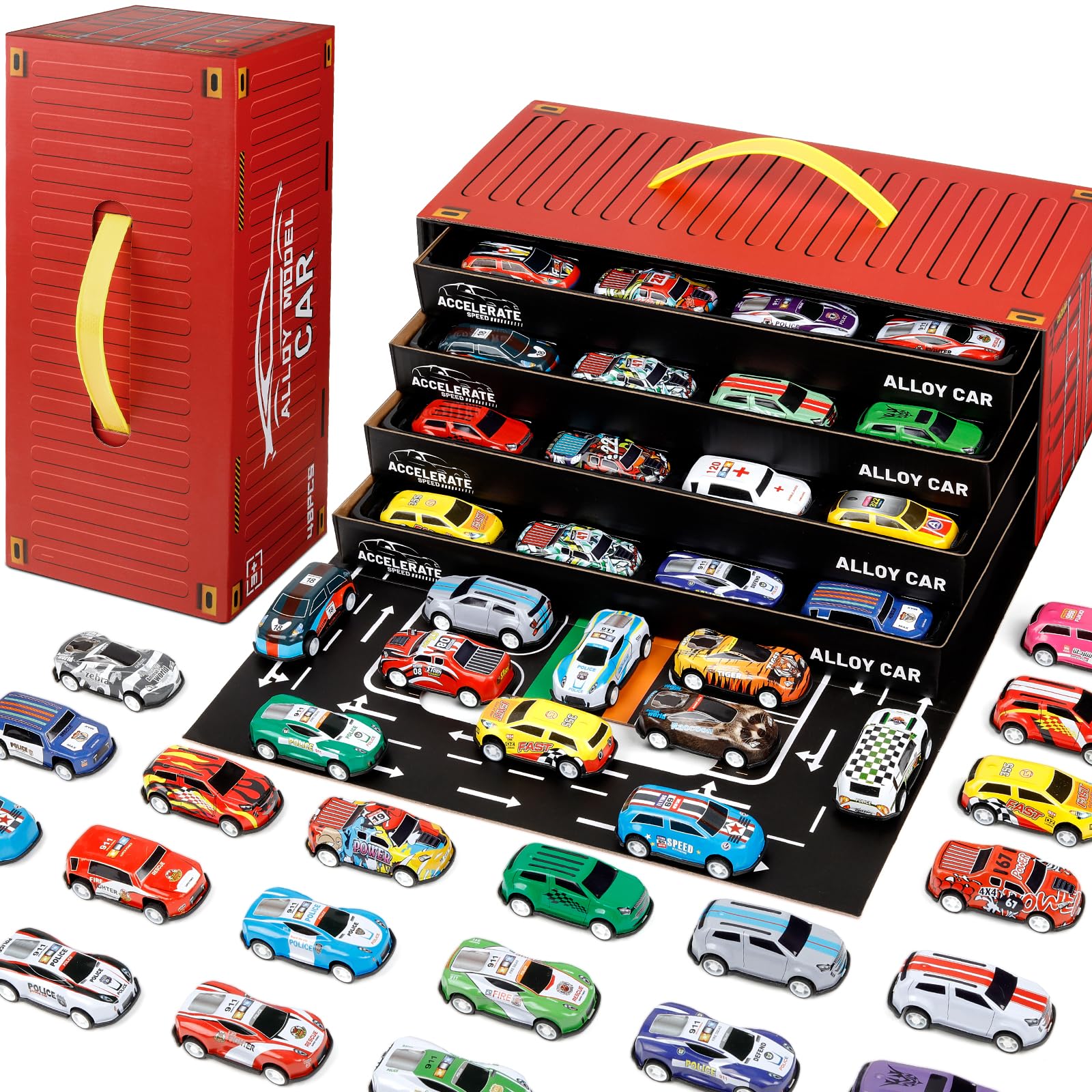 Bublonics 48-piece pull-back cars set in bright colors for imaginative play.