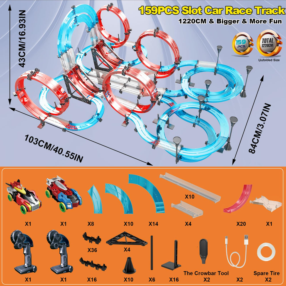 BUBUQE 40 ft track offers extended, action-packed sessions.