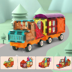 BUBUQE tiles with four car bases enabling long trains