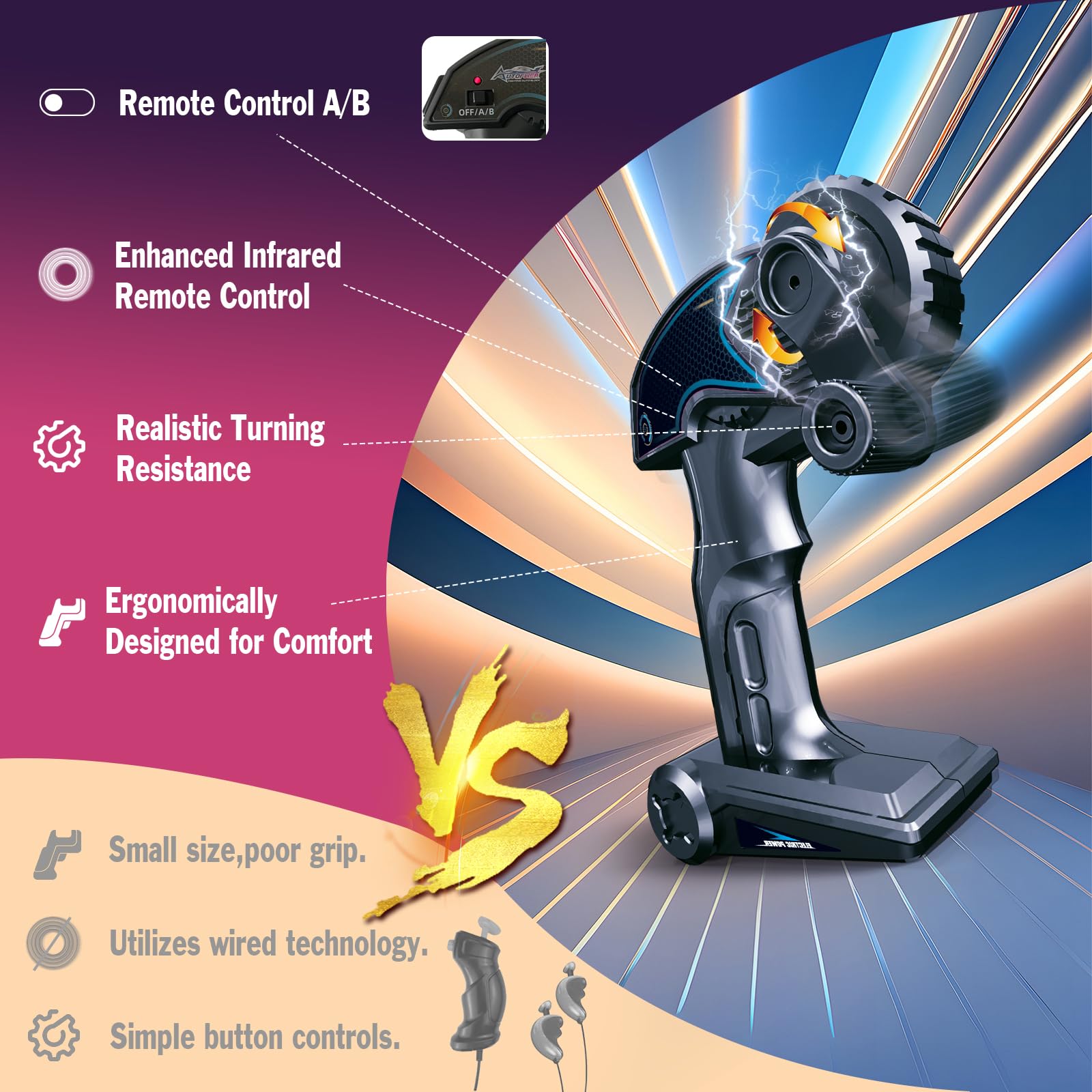 BUBUQE infrared remote control for precise, responsive track control.