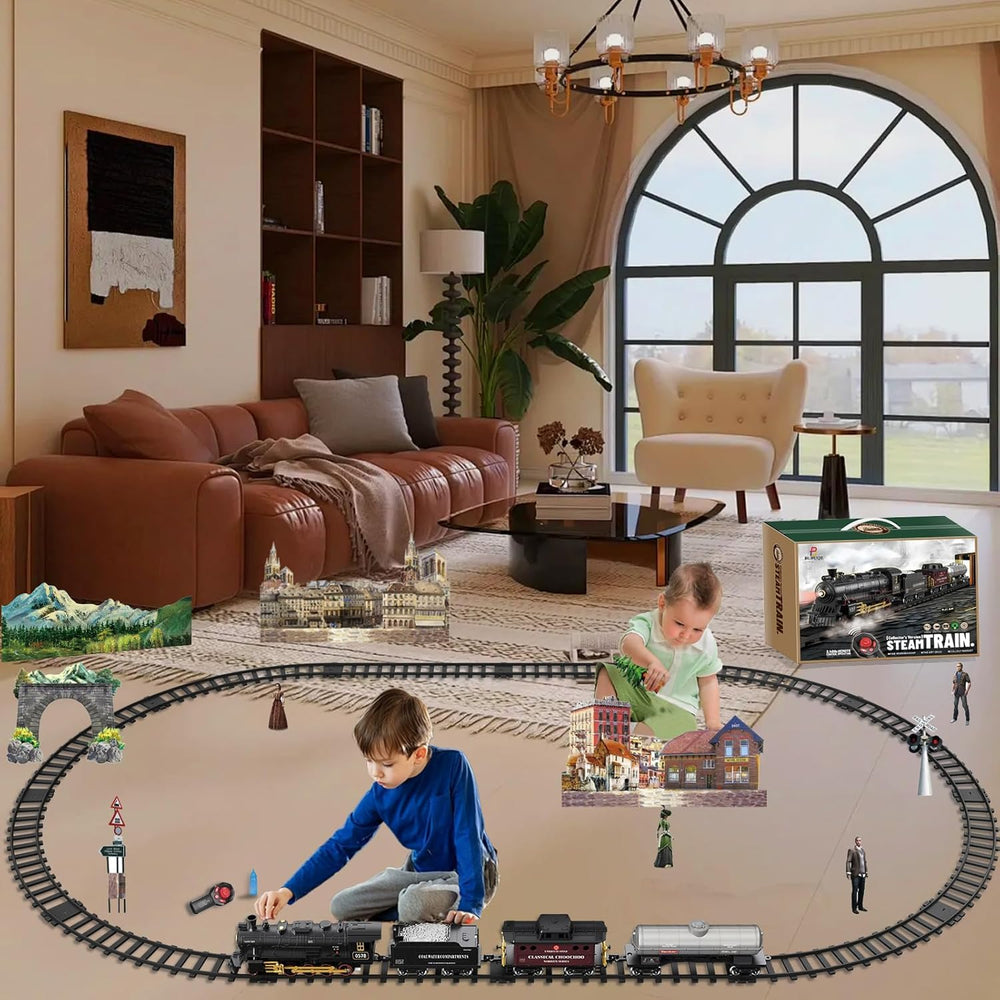 BUBUQE train set with three smoke outlets for immersive ambience
