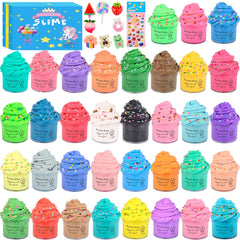 Bucaikein Butter Slime Kit features 35 colors for creative play and sharing.